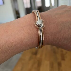 COACH 2-Toned Open Bracelet